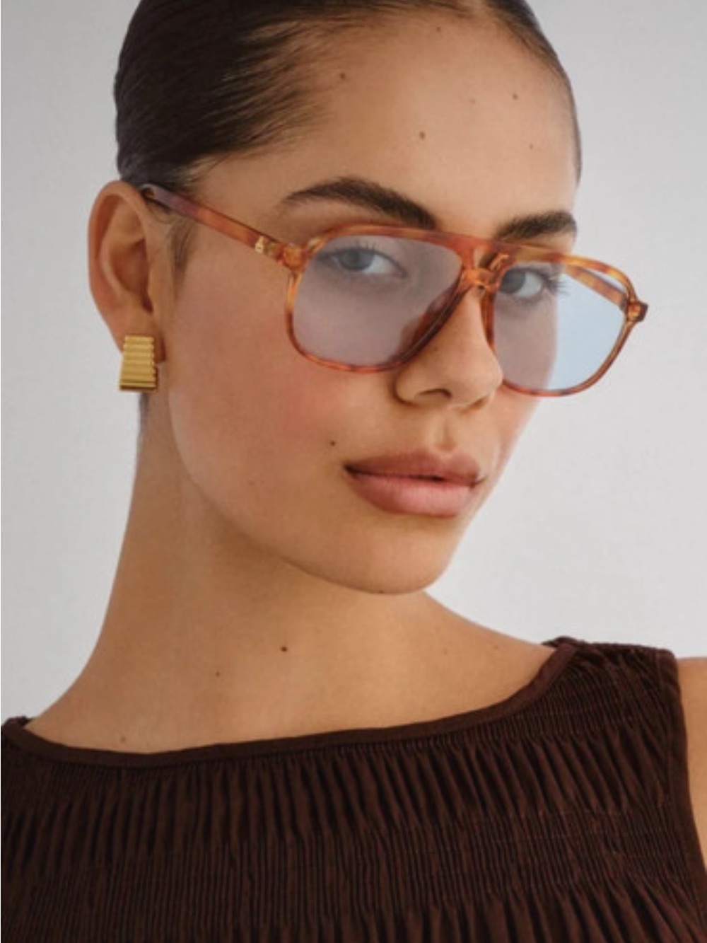 Tortoiseshell Oversized Women's Sunglasses - Brown